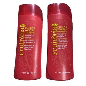 2 FRUITOPIA Curls & Waves Conditioners (lavender~jade extracts) 13.5 oz.each NEW